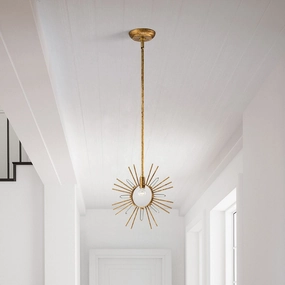 Sun King Gold Leaf Modern Ceiling Pendant Light sleek LED ceiling lamp
