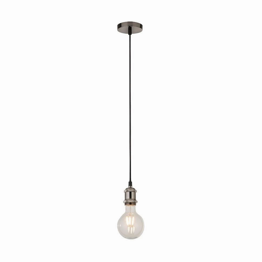 Suspensions Chrome 1 Light Cable Set Smoked Glass Pendant ambient ceiling fixture