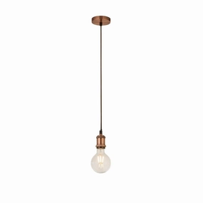 Suspensions Copper Cable Set Amber Glass Globe Pendant ambient ceiling fixture