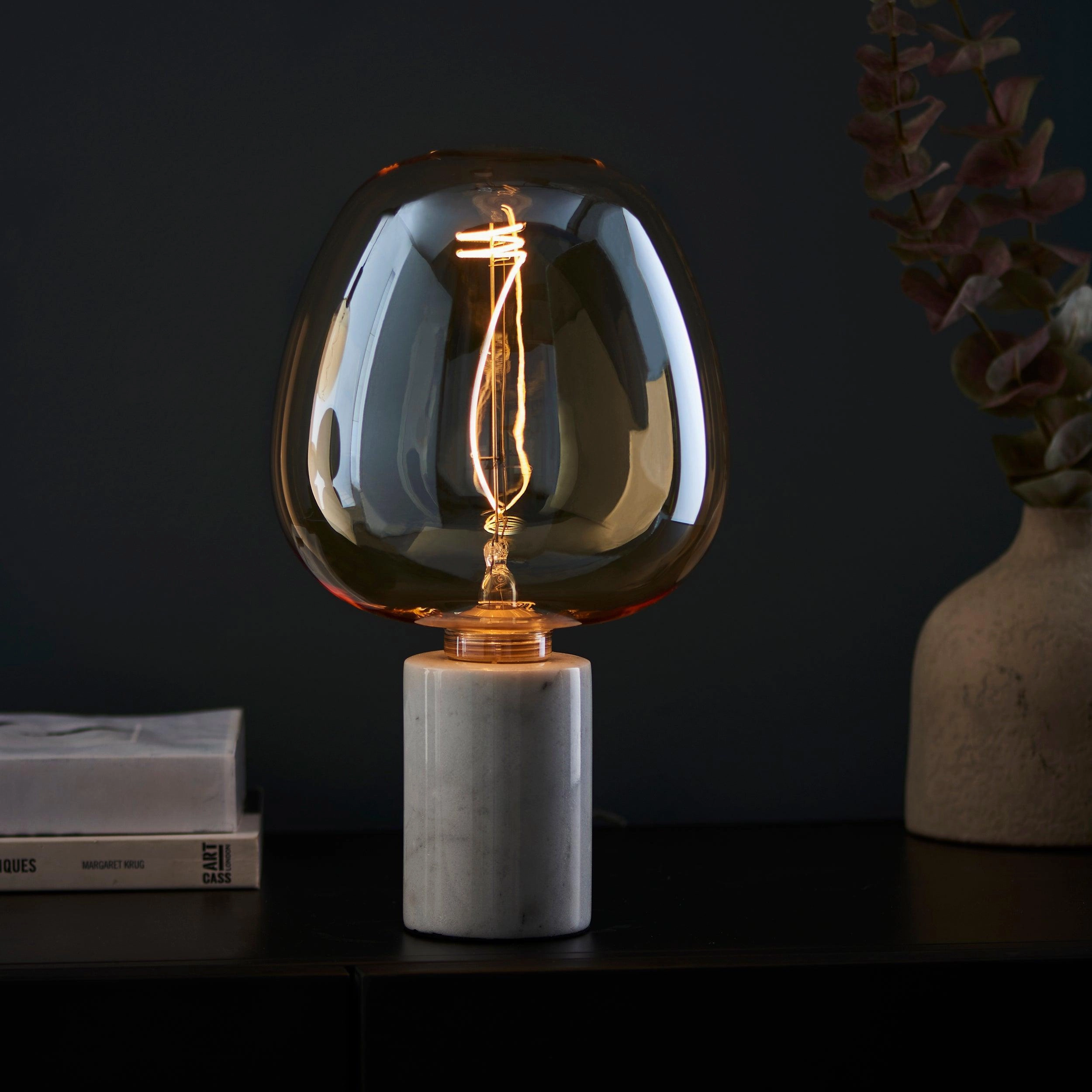 Swirl E27 Tinted Amber Decorative Filament 4W LED Light Bulb