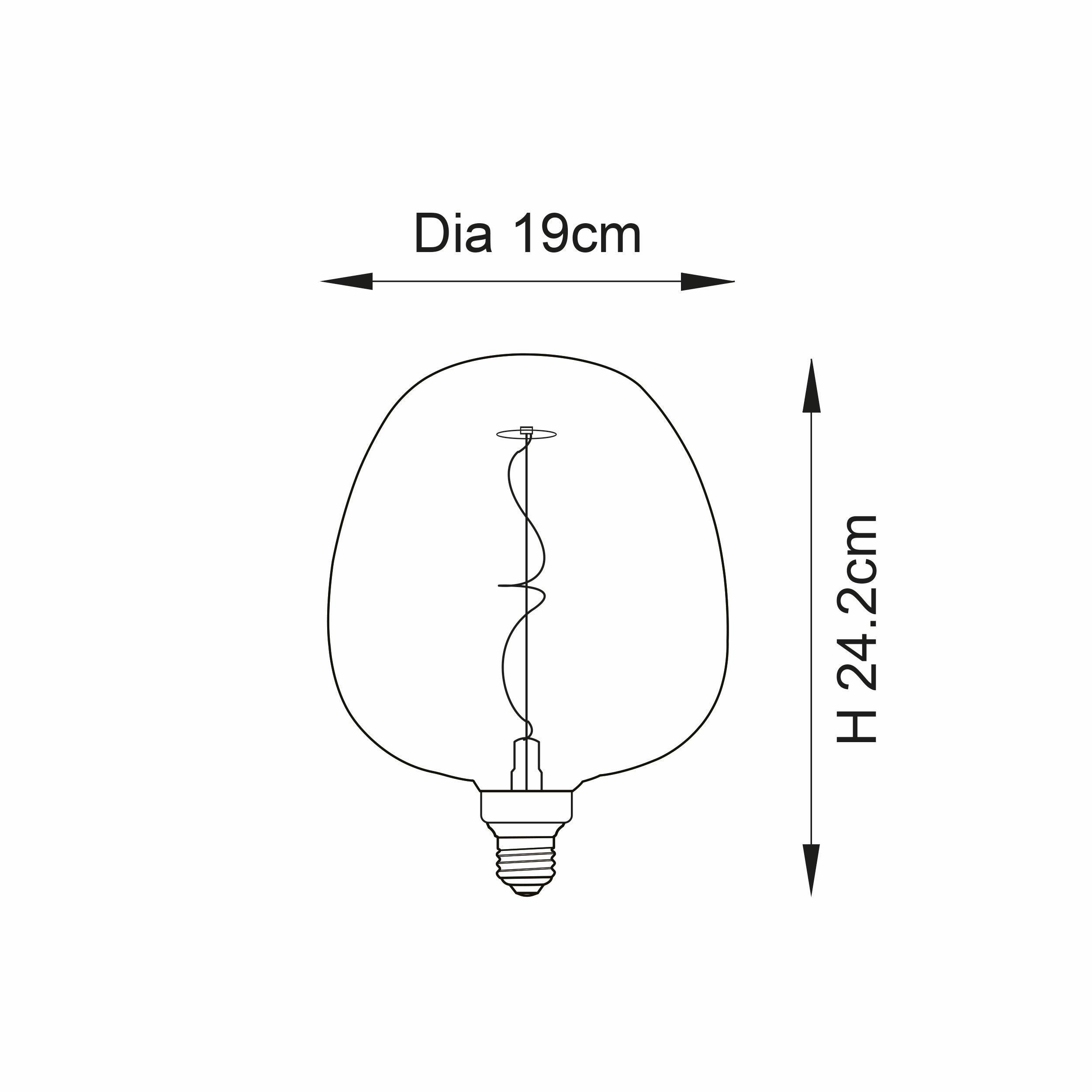 Swirl E27 Tinted Amber Decorative Filament 4W LED Light Bulb