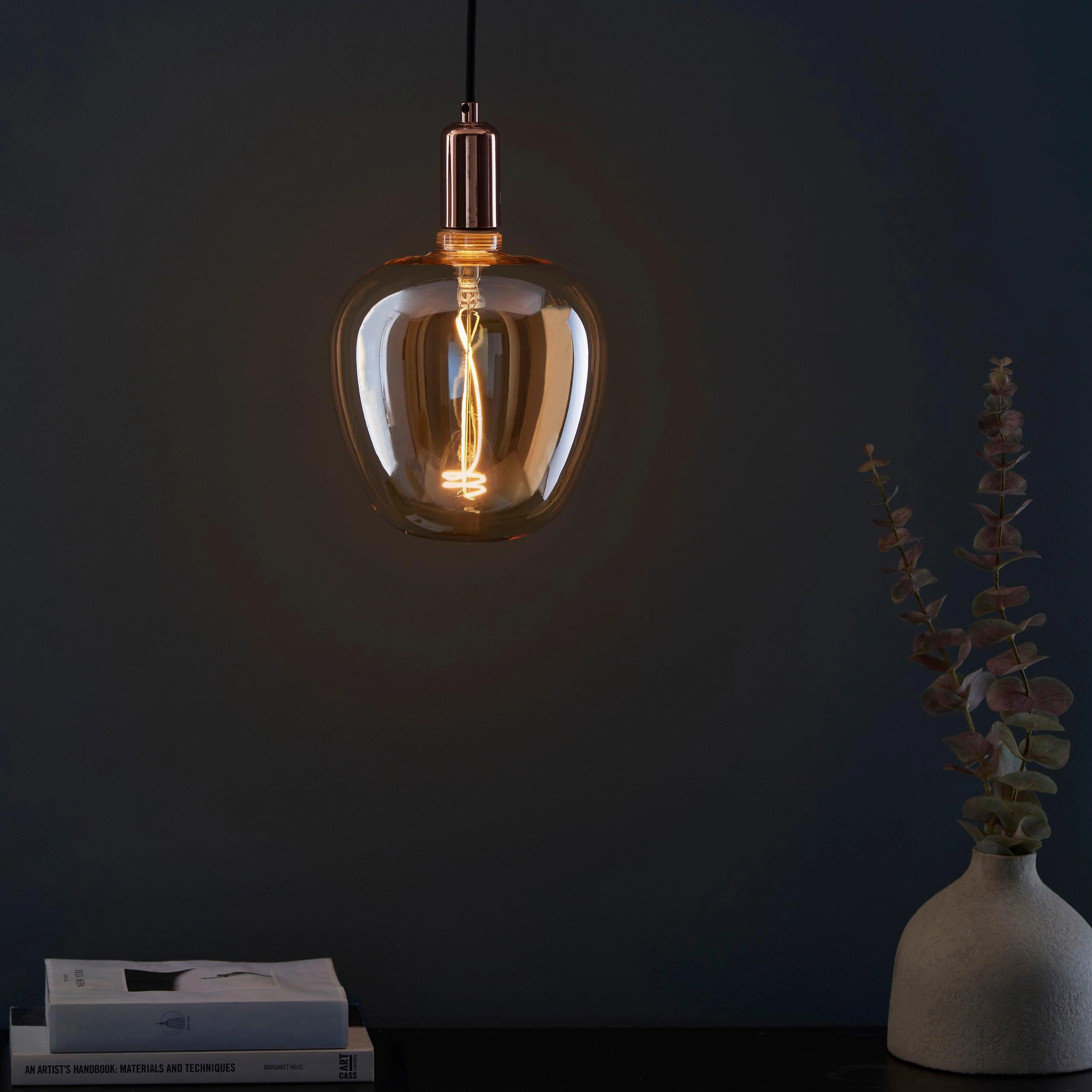 Swirl E27 Tinted Amber Decorative Filament 4W LED Light Bulb