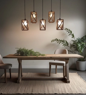 Symmetric Brown 5 Series Hanging Lamp (BULB NOT INCLUDED) decorative ceiling fixture