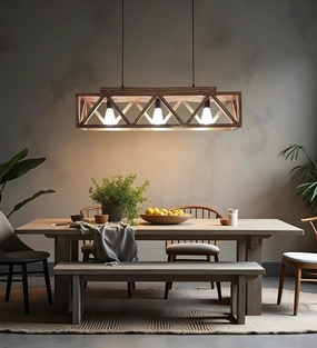 Symmetric Centrum Wooden Series Hanging Lamp (BULB NOT INCLUDED) decorative ceiling fixture