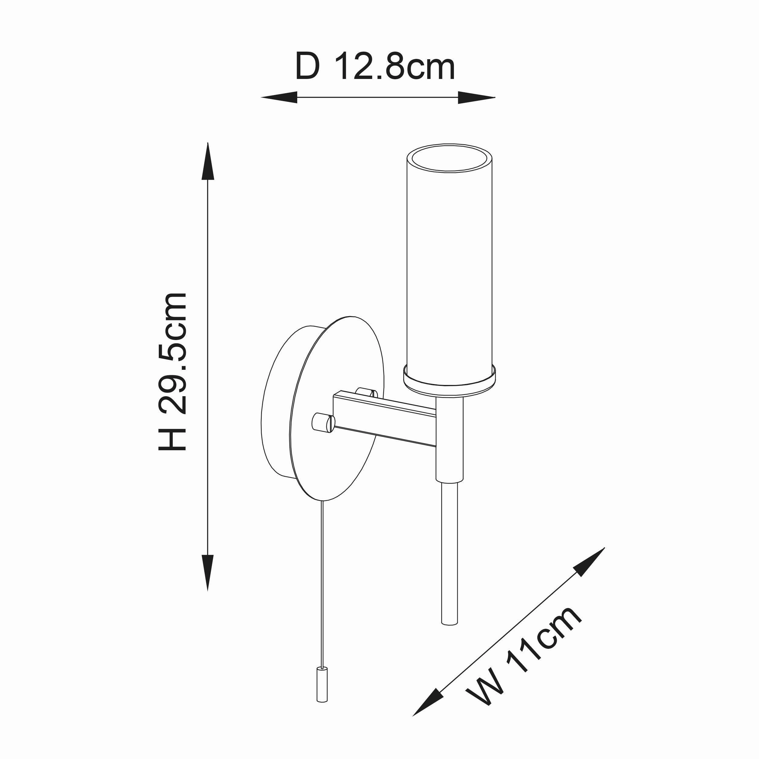 Talo Brass & Ribbed Cylinder Glass Shaded Bathroom Wall Light - Open Box