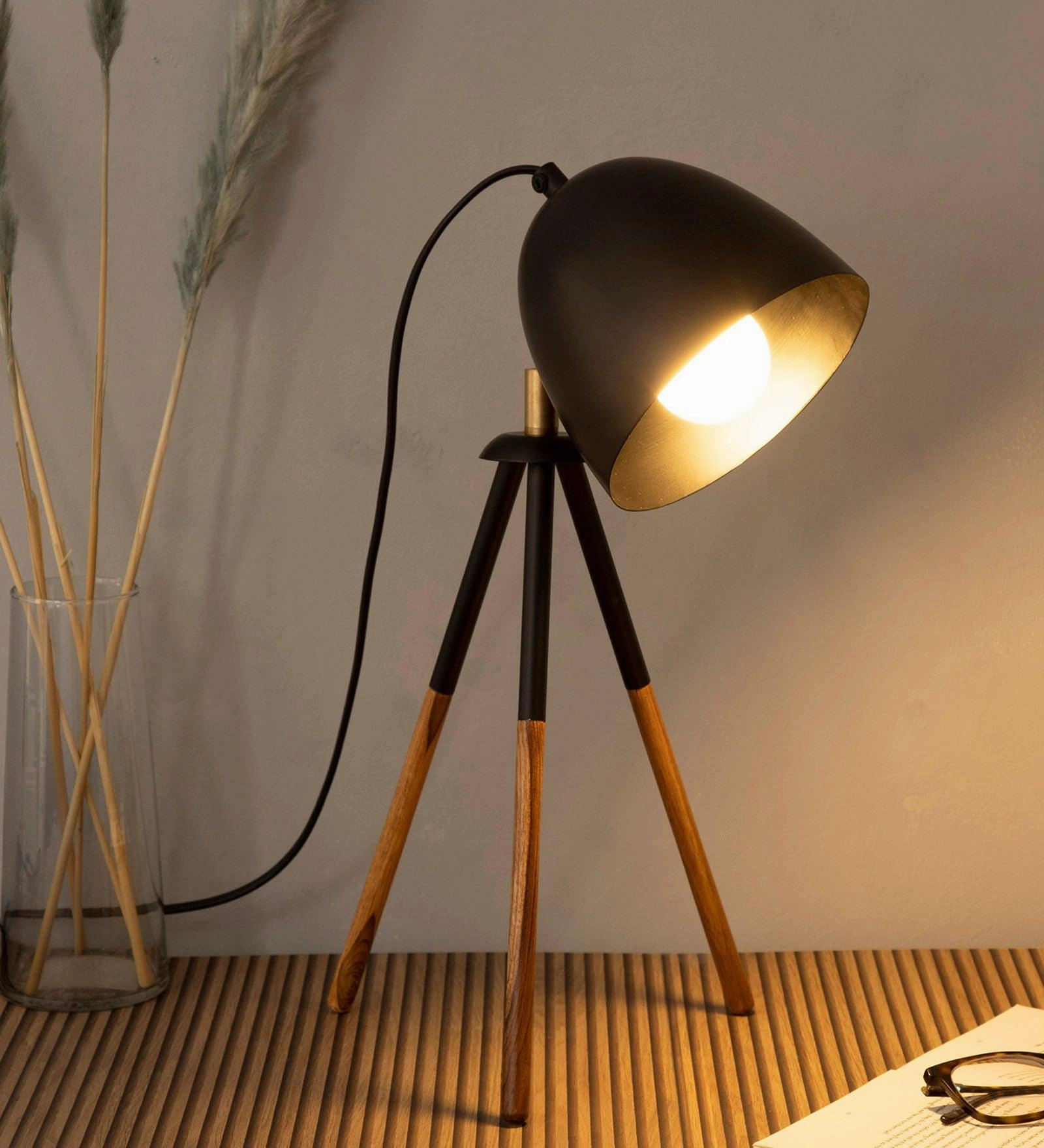 Teak Bud Desk Lamp Black decorative ceiling fixture