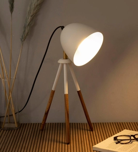 Teak Bud Desk Lamp White decorative ceiling fixture