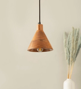 Teak Wood Cased Pendant Light decorative ceiling fixture