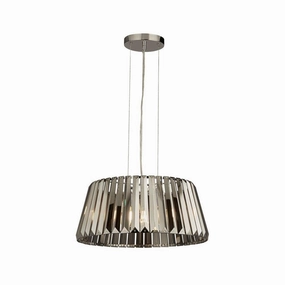 Tiara 5 Light Smoke Chrome & Glass Crystal Ceiling Pendant soft glow ceiling light