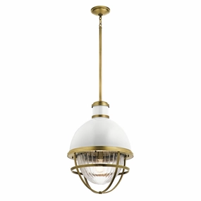 Tollis 1 Light Brass and White Pendant Light sleek LED ceiling lamp