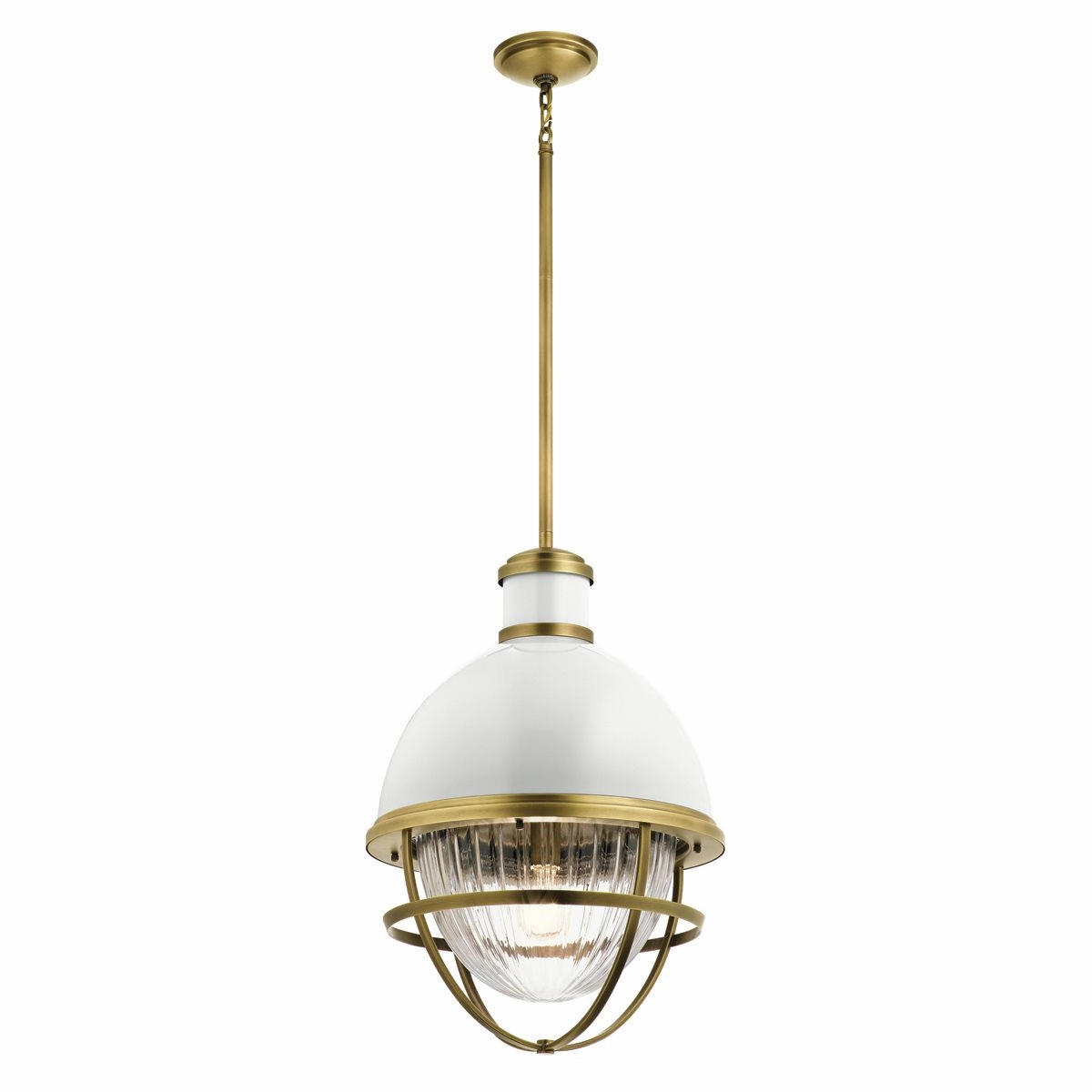 Tollis 1 Light Brass and White Pendant Light sleek LED ceiling lamp