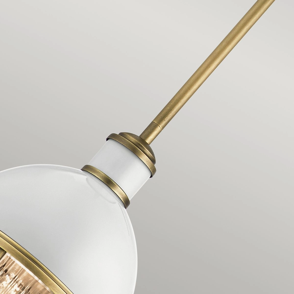 Tollis 1 Light Mini Brass and White Pendant Light
