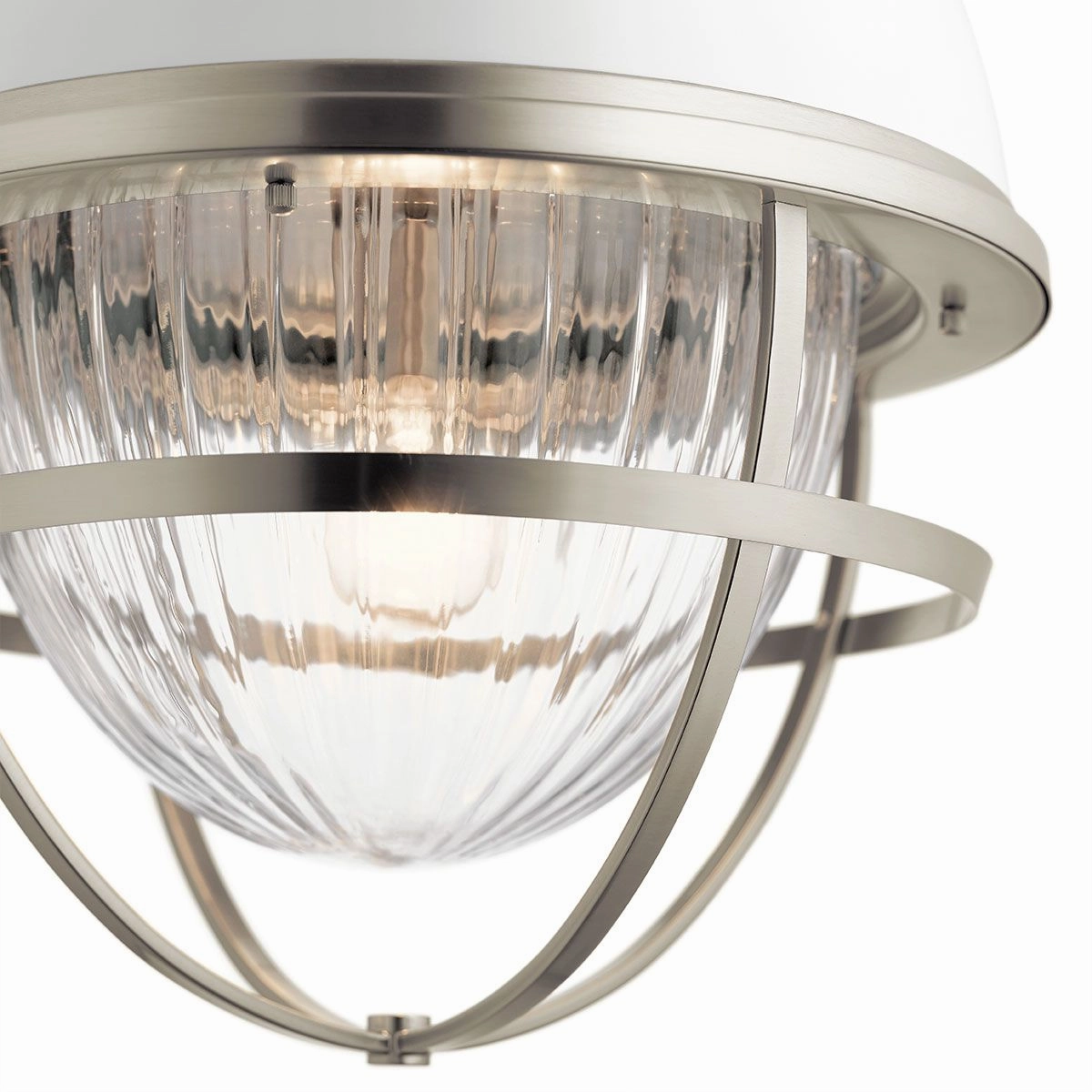 Tollis 1 Light Nickel and White Pendant Light
