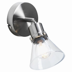 Torne Single Chrome & Glass Spot Light - Adjustable Head soft glow ceiling light