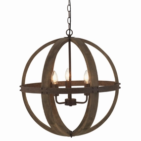 Torsten Antique Wood & Rusty Metal Ceiling Pendant white ceiling lamp