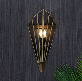 Triangular Abstract Luxe  Wall Lamp with Black Glass decorative ceiling fixture