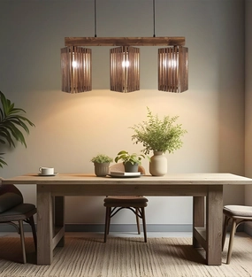 Trikona Brown 3 Series Hanging Lamp (BULB NOT INCLUDED) decorative ceiling fixture