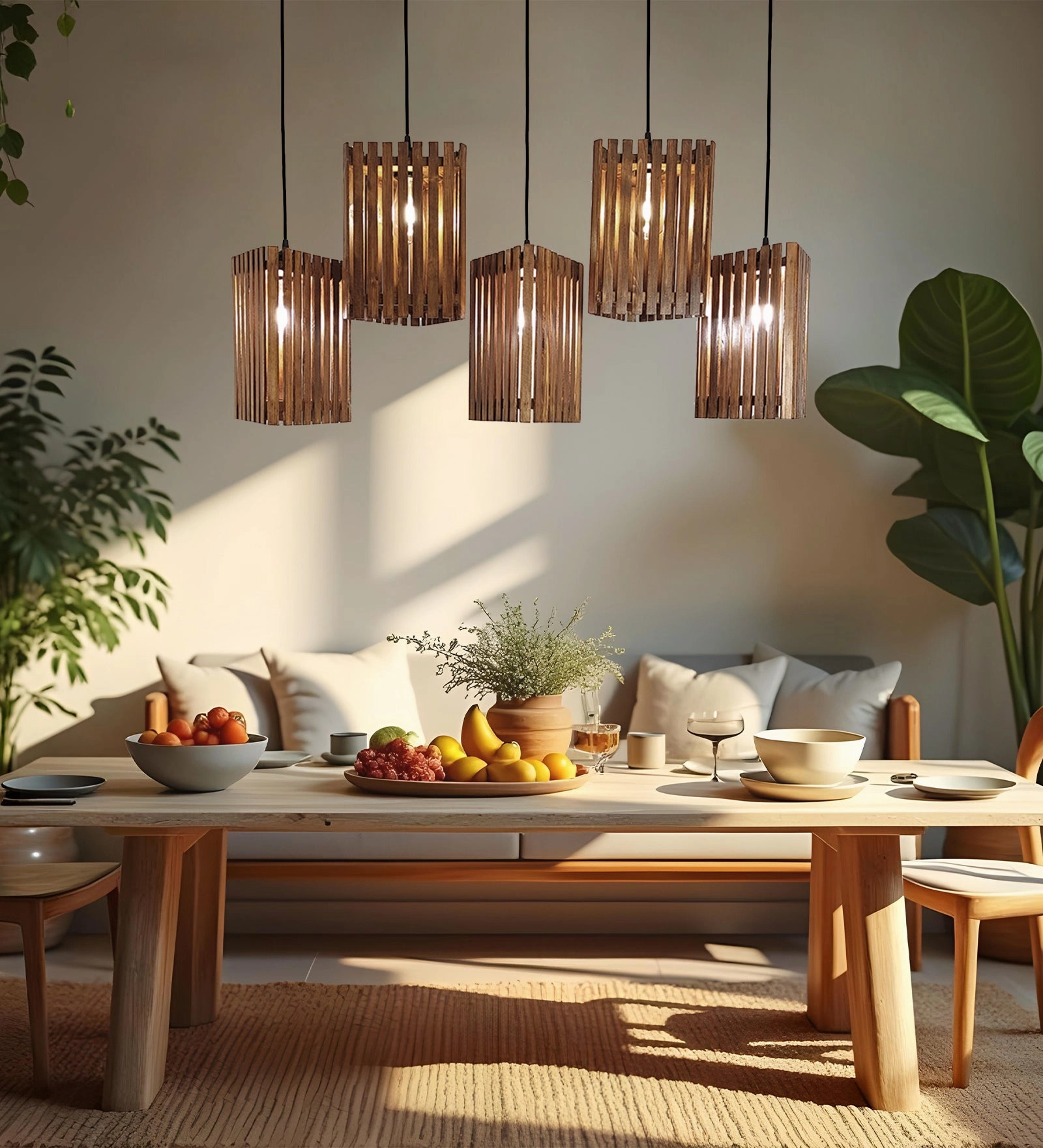 Trikona Brown 5 Series Hanging Lamp (BULB NOT INCLUDED) decorative ceiling fixture