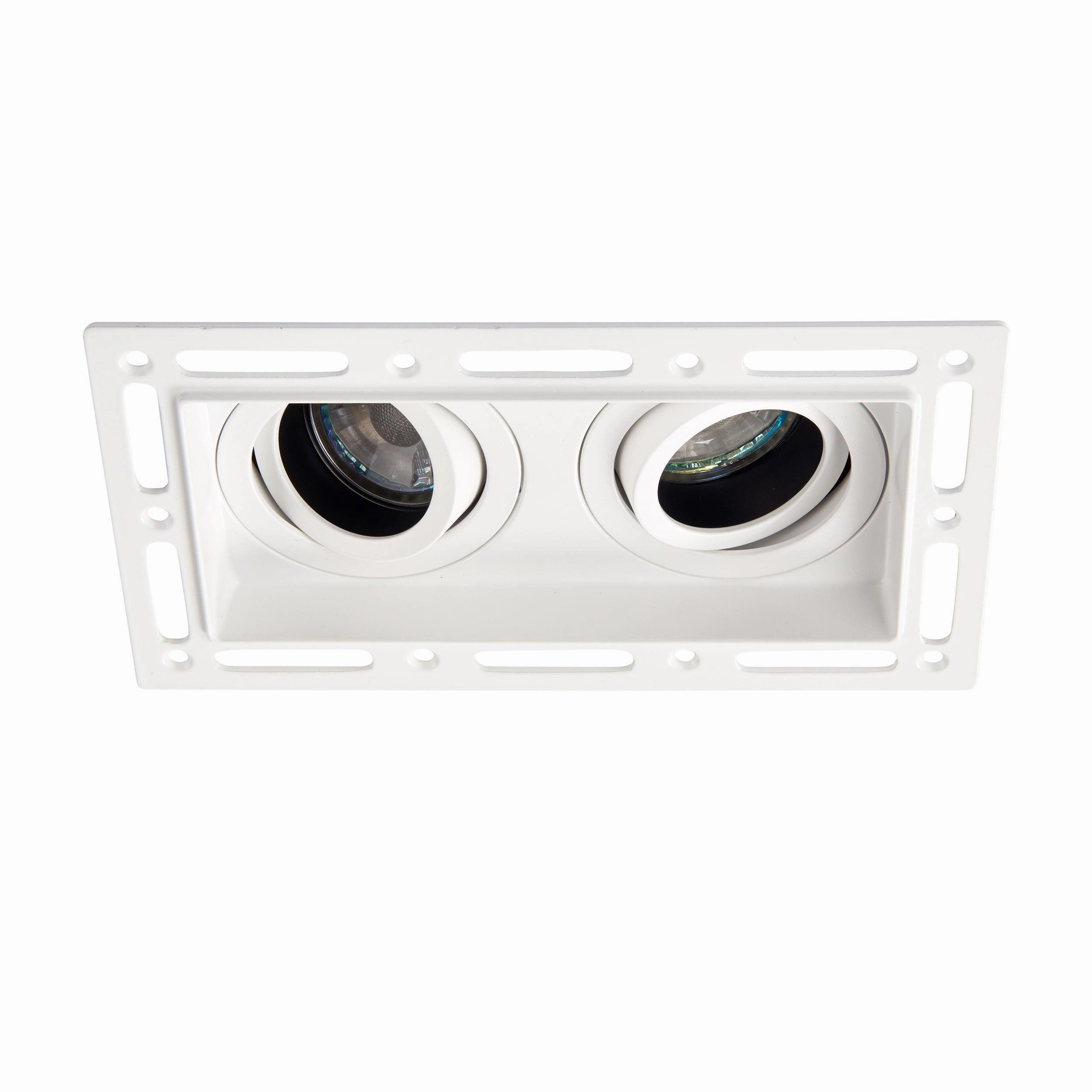 Trimless Twin Matt White Downlight Recessed Light 50W