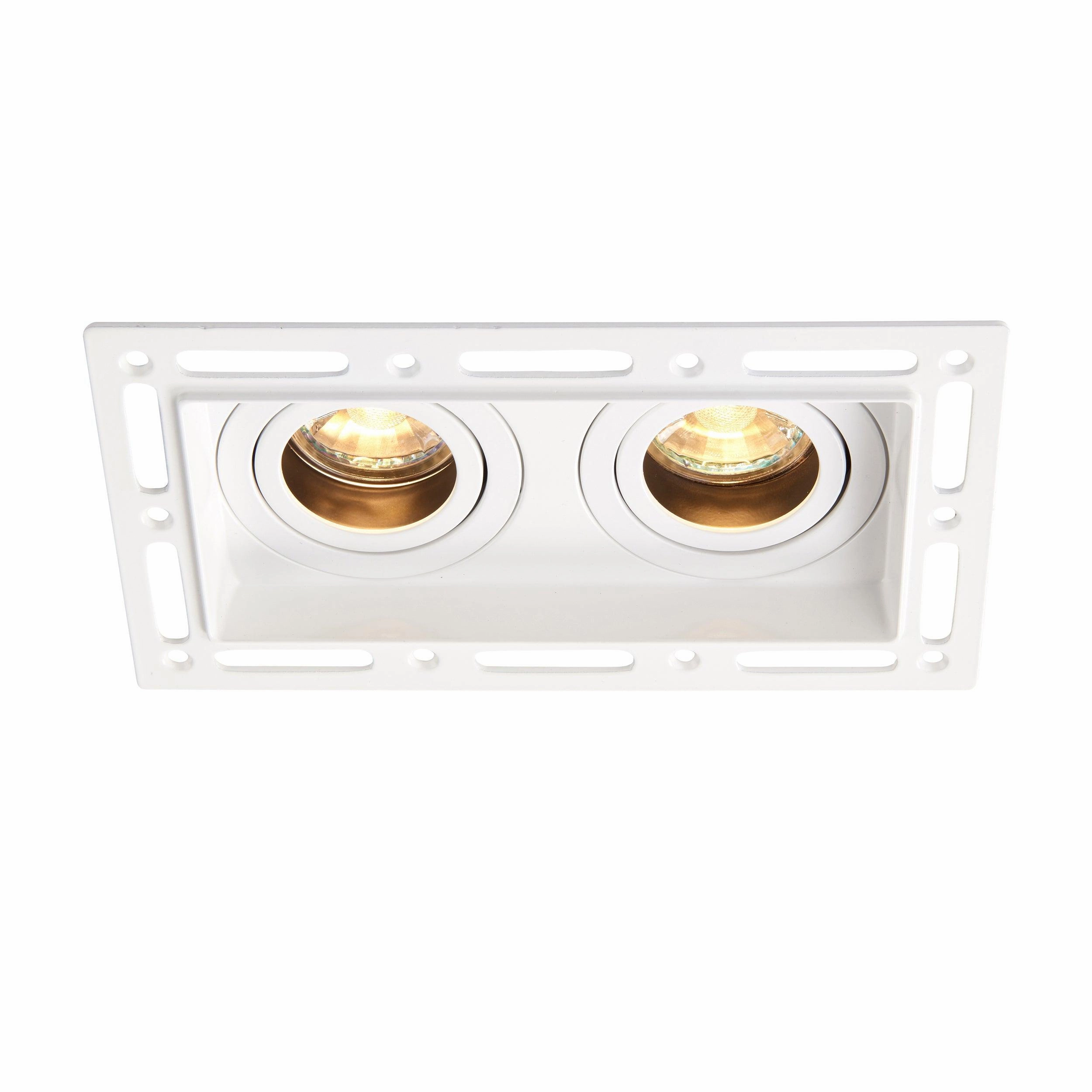 Trimless Twin Matt White Downlight Recessed Light 50W