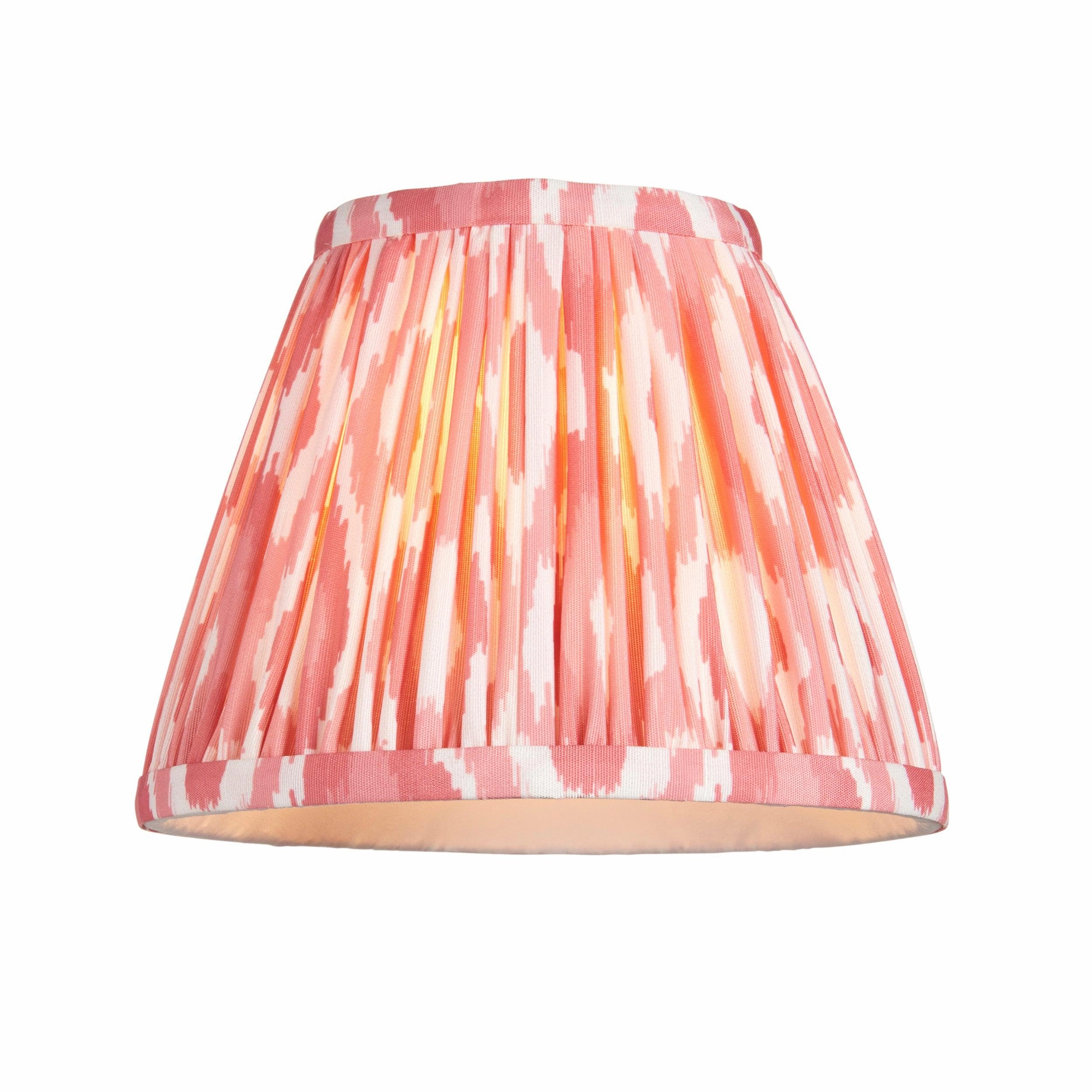 Trobridge Rechargeable Table Lamp & Ikat 16cm Coral Pink Shade