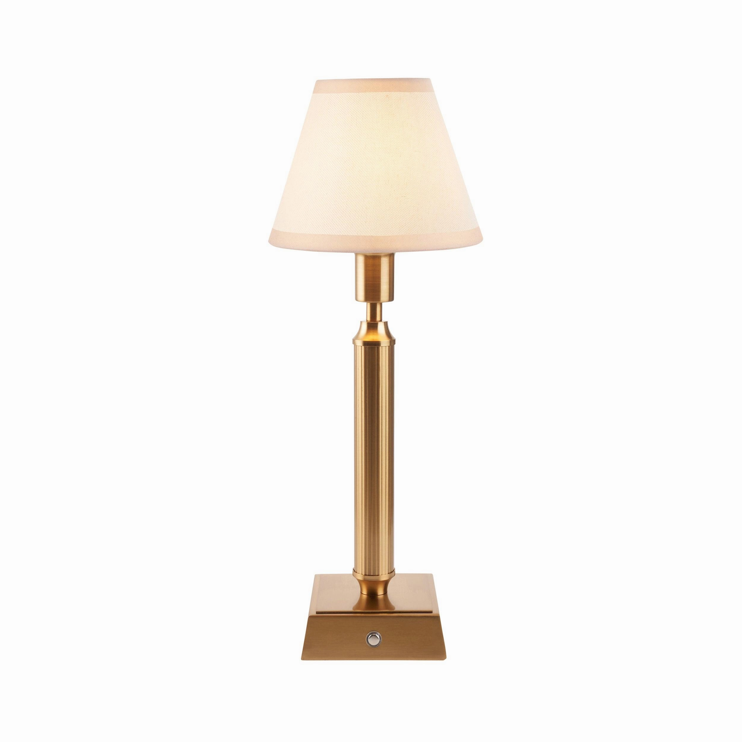 Trobridge Rechargeable Table Lamp & Ivy 16cm Vintage White Shade