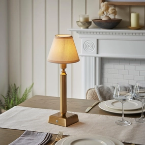 Trobridge Rechargeable Table Lamp & Ivy 16cm Vintage White Shade ceramic table lamp