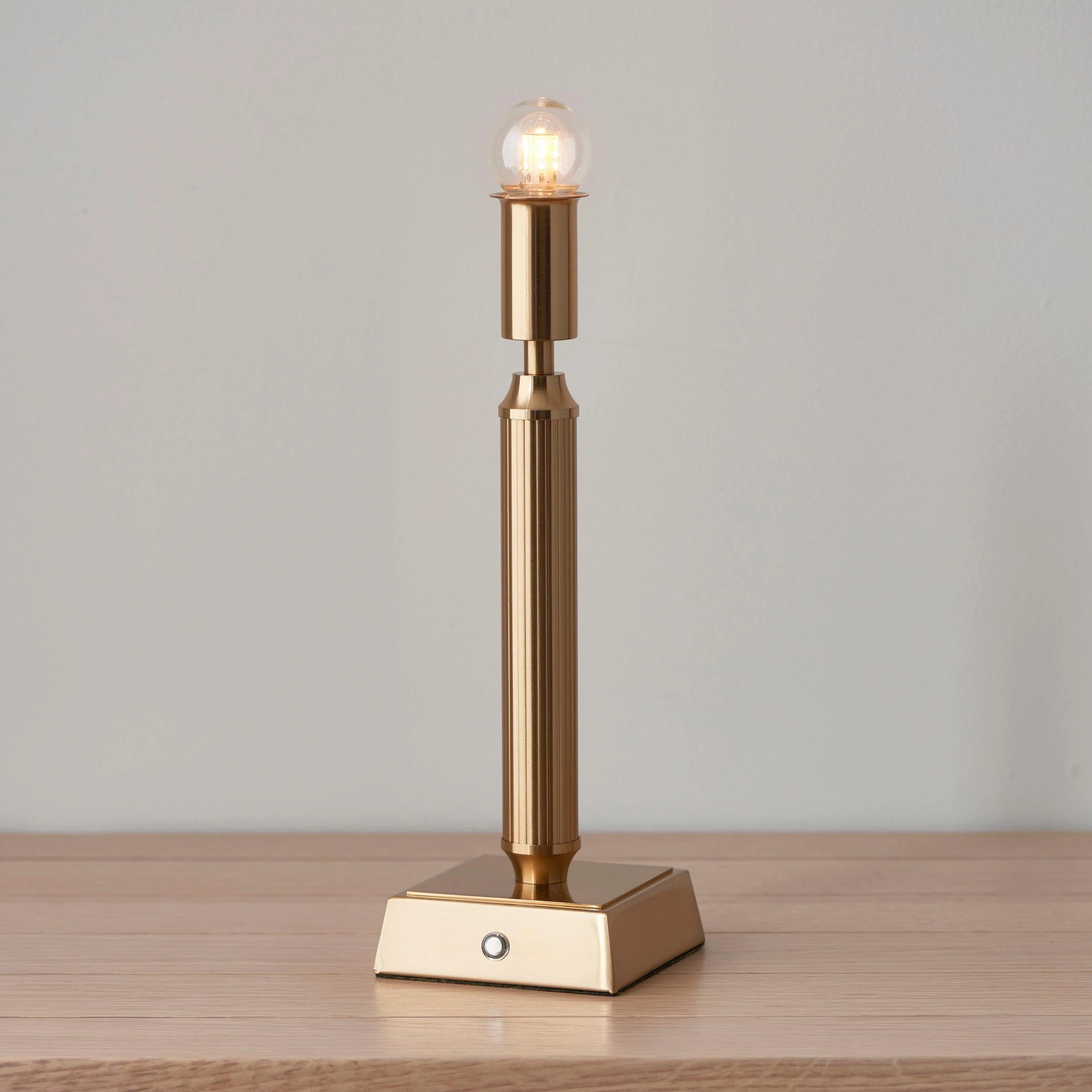 Trobridge Rechargeable Table Lamp & Ivy 16cm Vintage White Shade