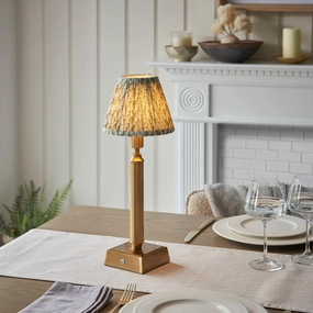 Trobridge Rechargeable Table Lamp & Leaf 16cm Herb Garden Green Shade ceramic table lamp
