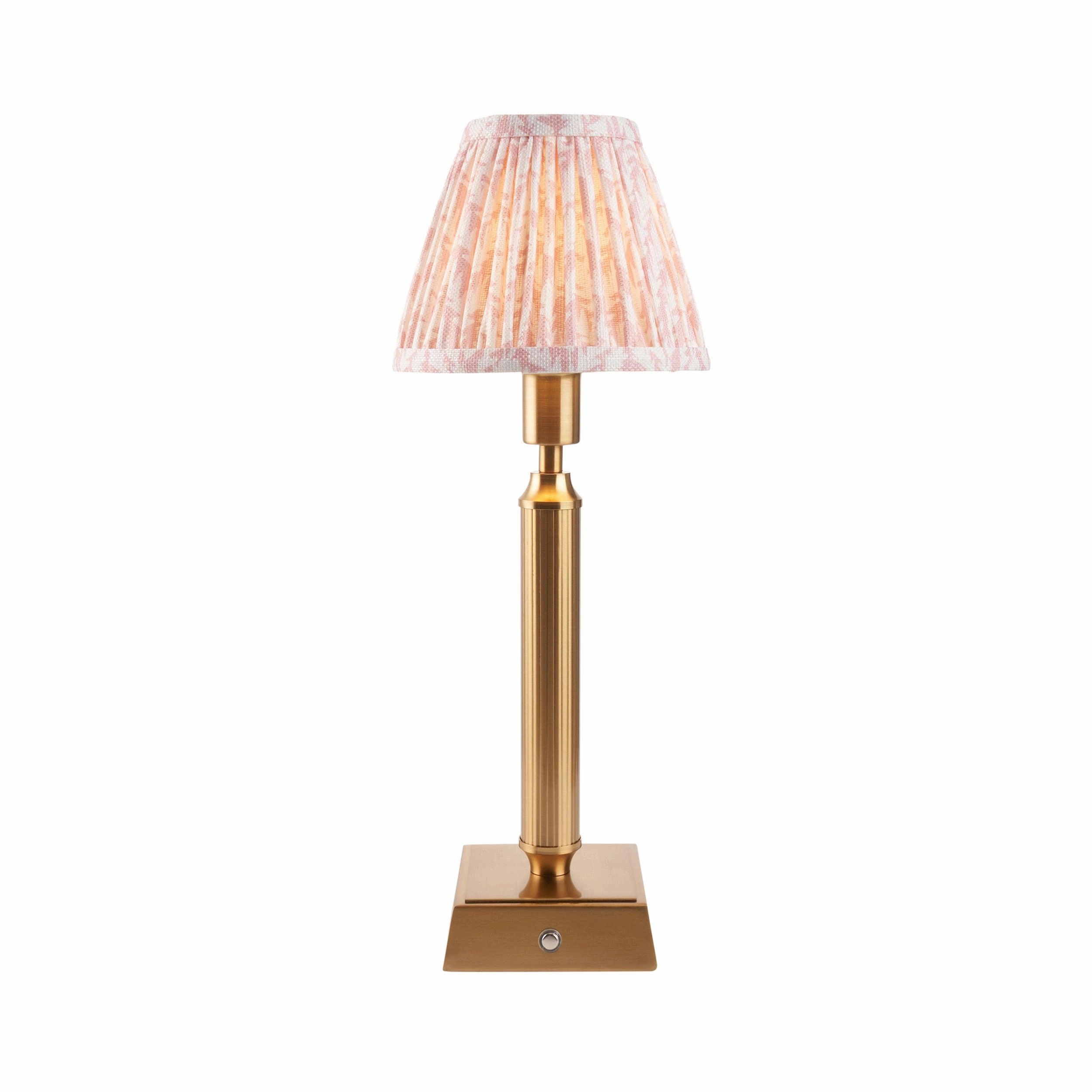 Trobridge Rechargeable Table Lamp & Leaf 16cm Peachy Keen Shade