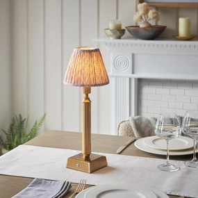 Trobridge Rechargeable Table Lamp & Leaf 16cm Peachy Keen Shade ceramic table lamp
