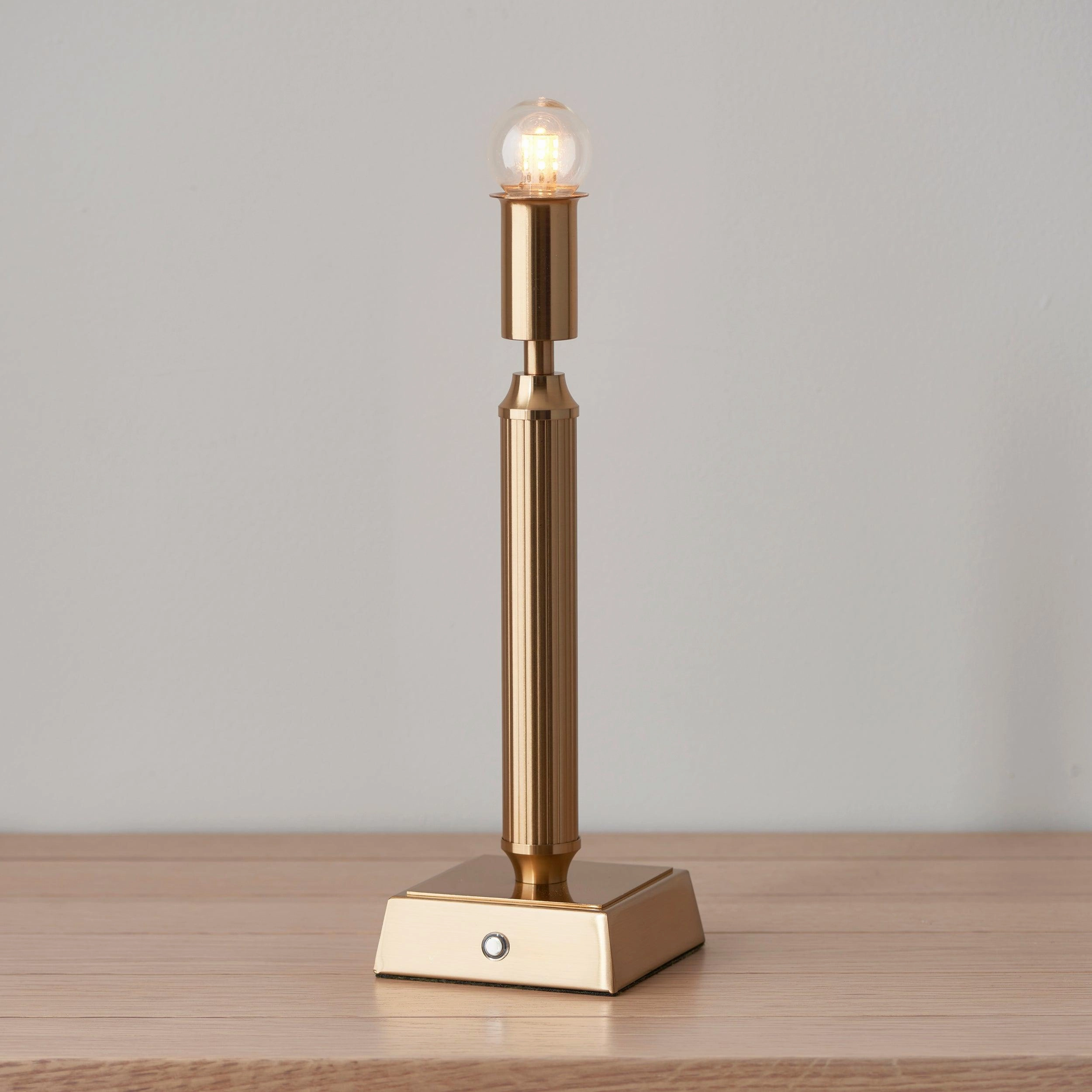 Trobridge Rechargeable Table Lamp & Leaf 16cm Shell Bay Blue Shade