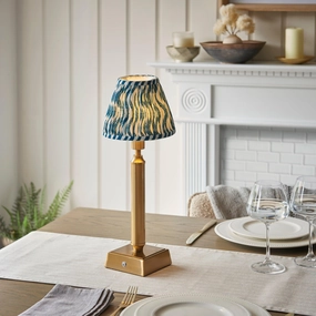 Trobridge Rechargeable Table Lamp & Ripple 16cm Marlin Blue Shade ceramic table lamp