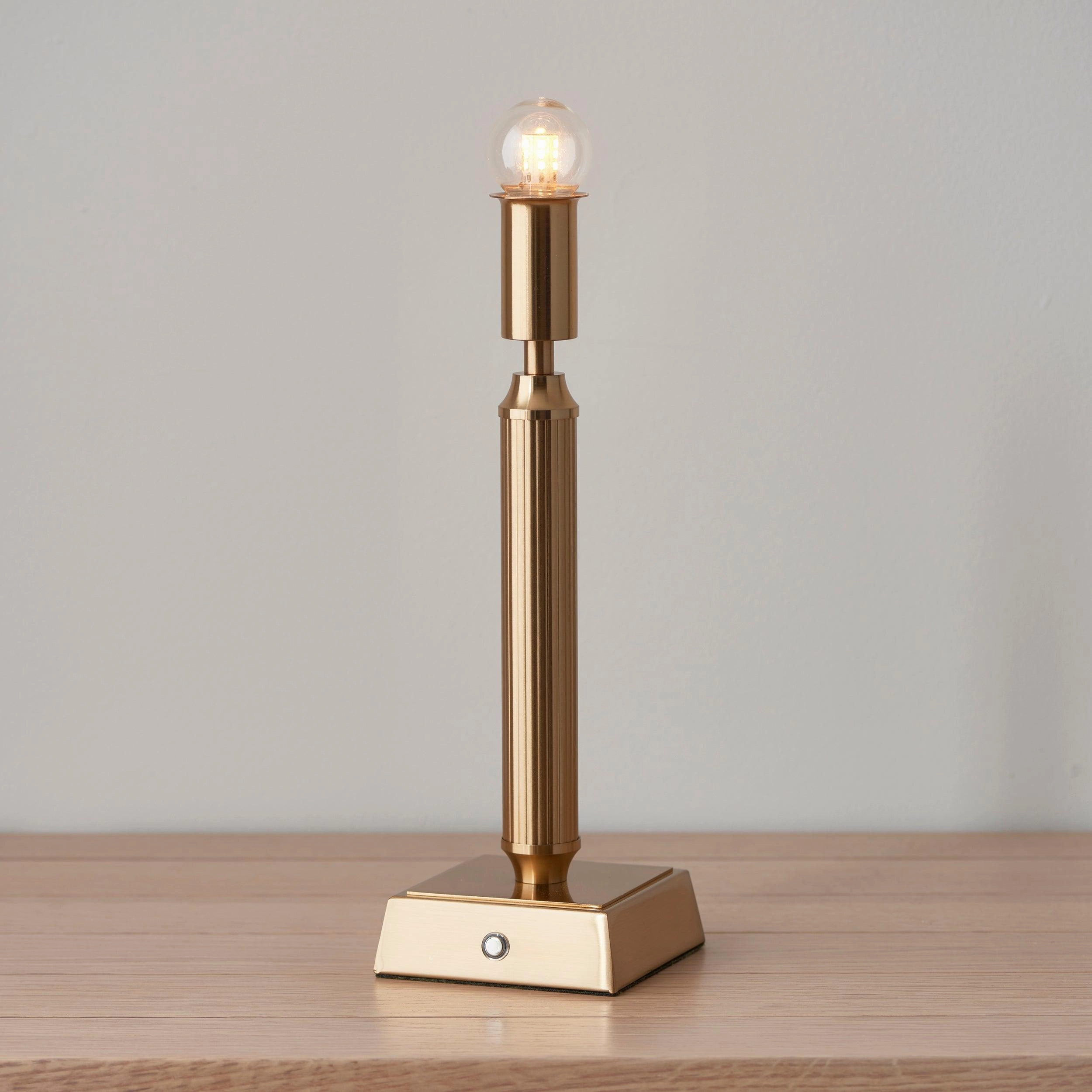 Trobridge Rechargeable Table Lamp & Zigzag 16cm Cotswold Green Shade