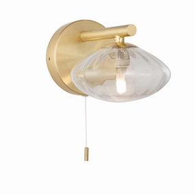 Trocadero Art Deco Brass Bathroom Wall Light - Glass Shade vintage desk lamp