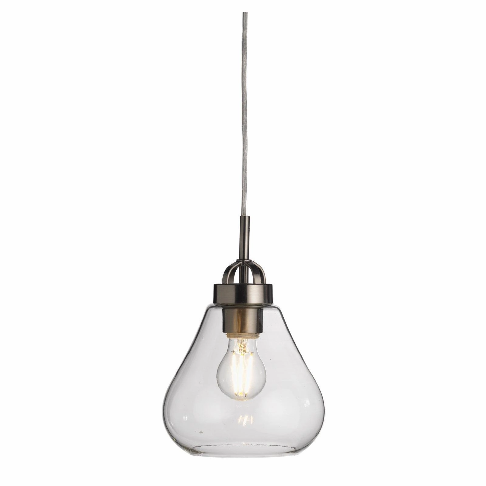 Turua Antique Chrome & Amber Glass Ceiling Pendant white ceiling lamp
