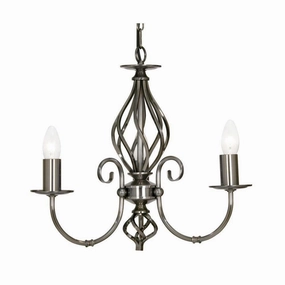 Tuscany Antique Silver 3 Light Chandelier white ceiling lamp