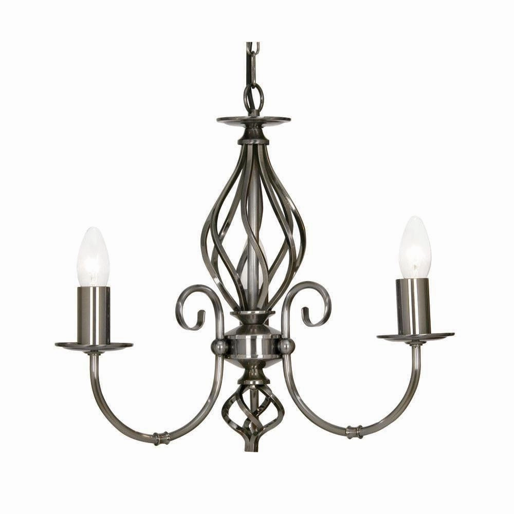 Tuscany Antique Silver 3 Light Chandelier white ceiling lamp