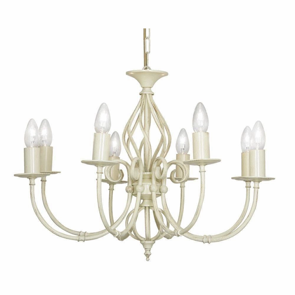 Tuscany Ivory Finish 8 Light Chandelier white ceiling lamp