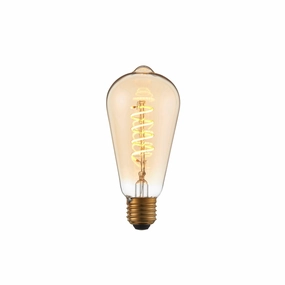 Twist E27 Filament Amber Glass Pear Dimmable 4W LED Light Bulb contemporary ceiling fixture