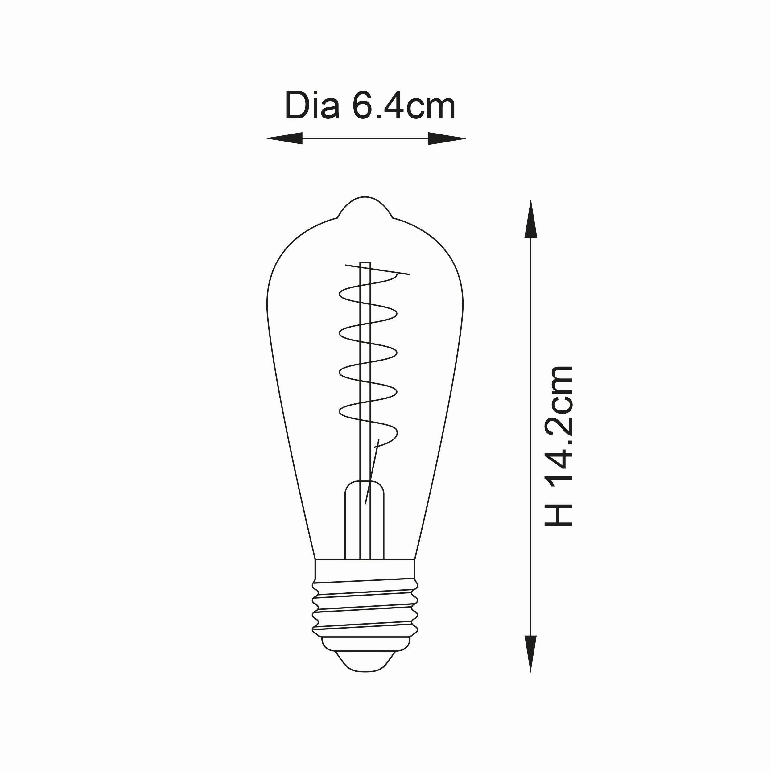 Twist E27 Filament Amber Glass Pear Dimmable 4W LED Light Bulb
