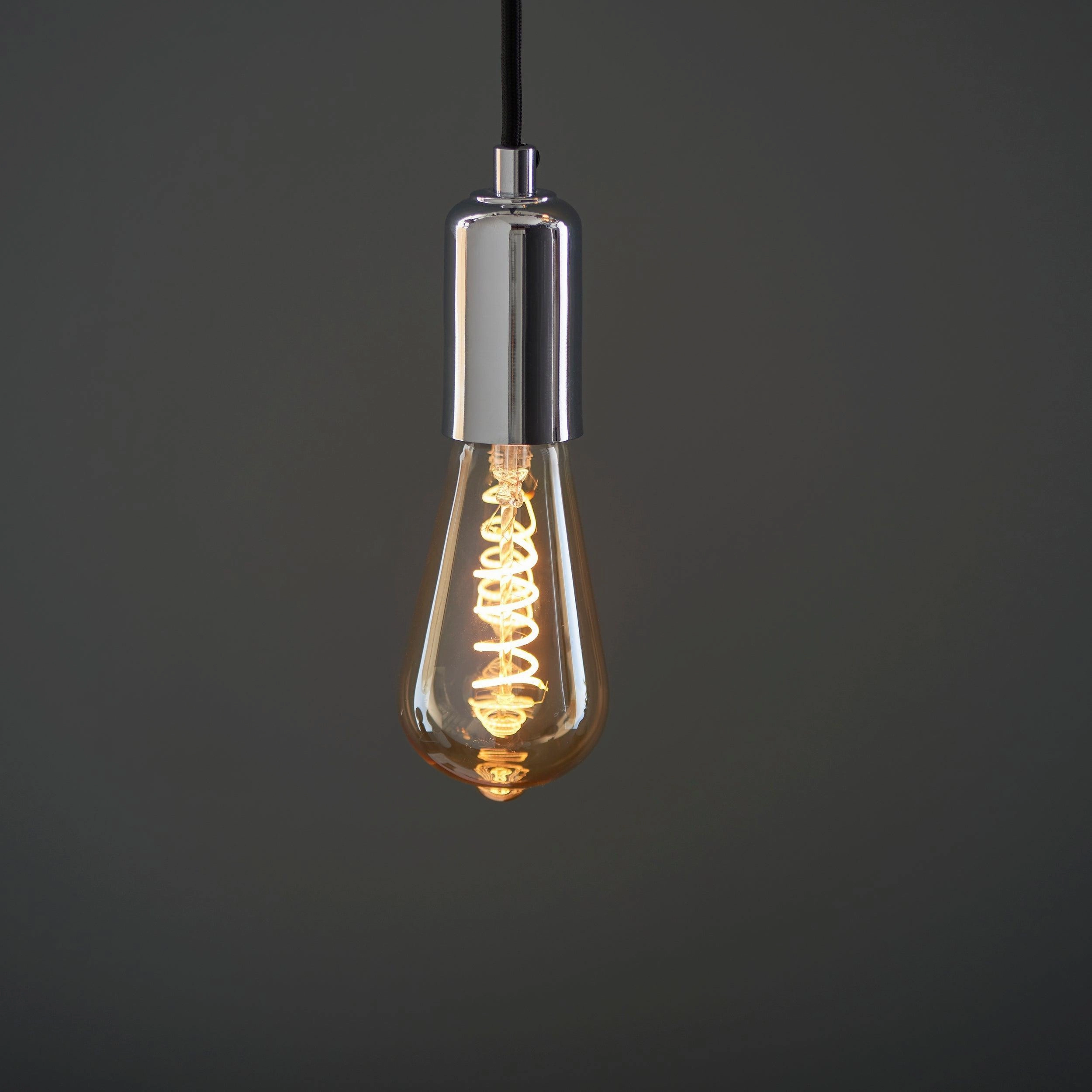 Twist E27 Filament Amber Glass Pear Dimmable 4W LED Light Bulb