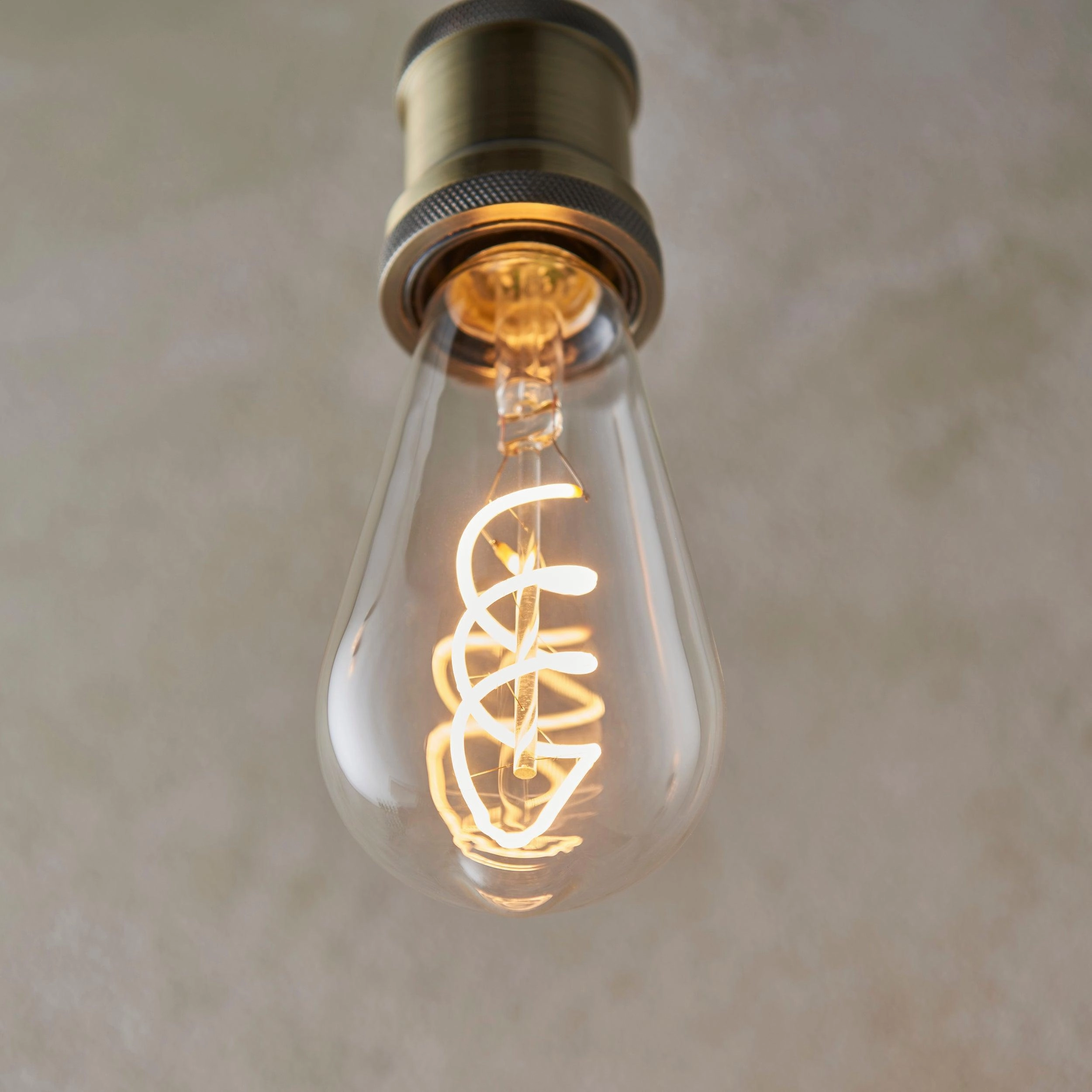 Twist E27 Filament Clear Glass Pear Dimmable 4W LED Light Bulb