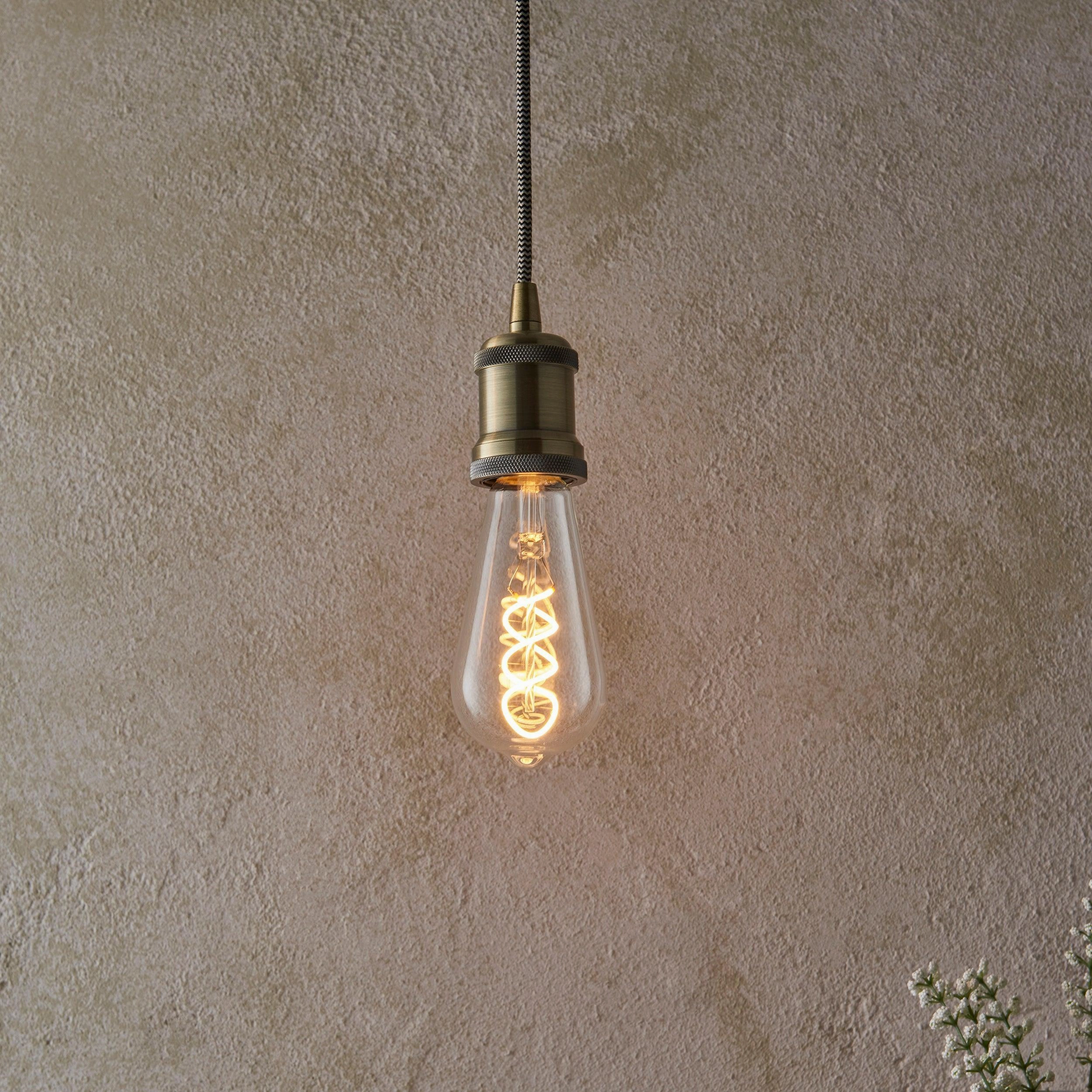 Twist E27 Filament Clear Glass Pear Dimmable 4W LED Light Bulb