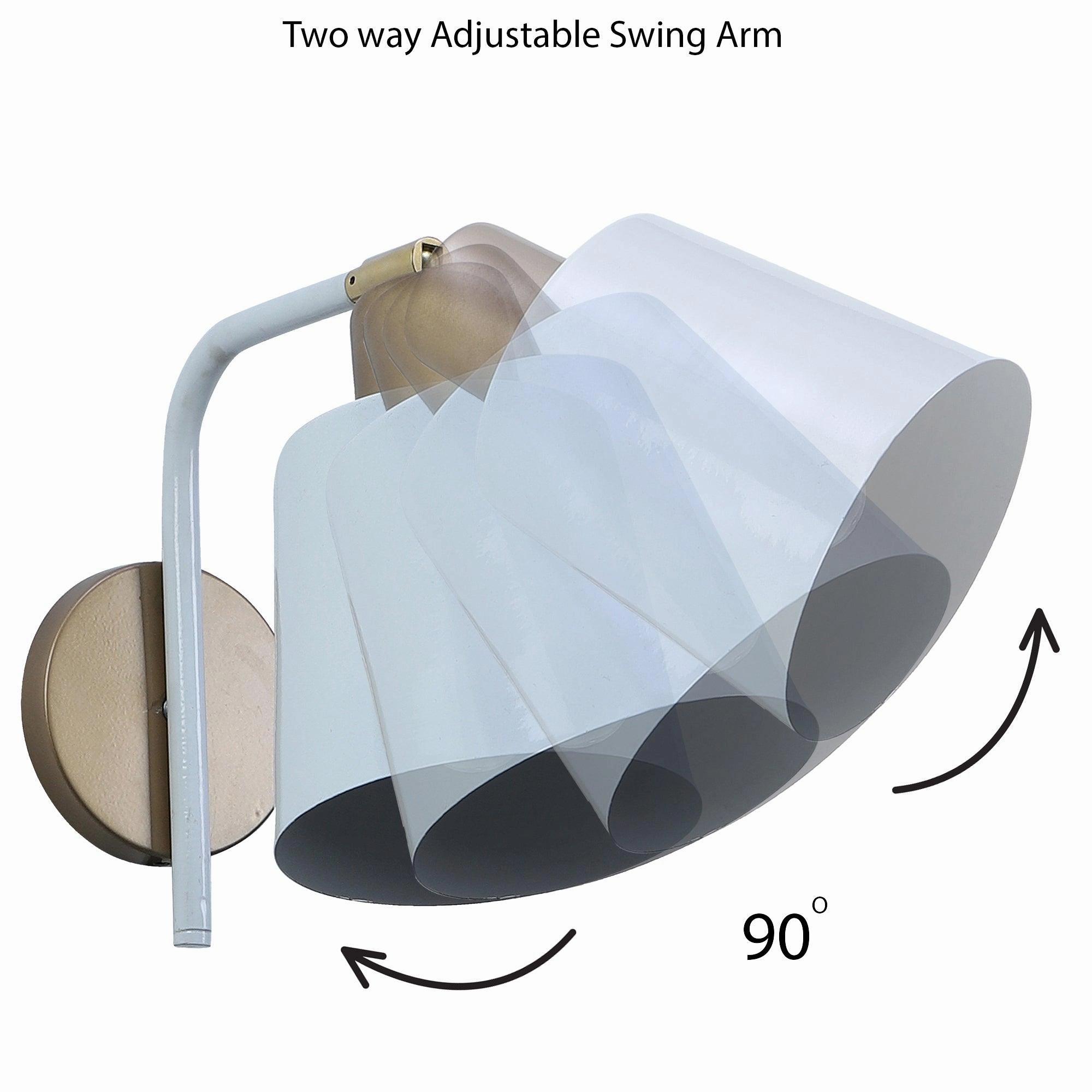 Two-Way White Metal Wall Light by SS Lightings