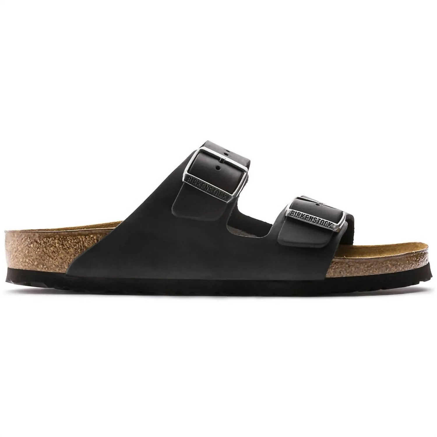Unisex Arizona Oiled Leather Sandal In Black