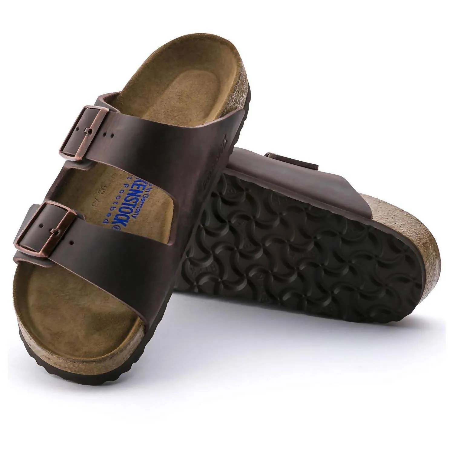 Unisex Arizona Soft Footbed Oiled Leather Sandal In Habana