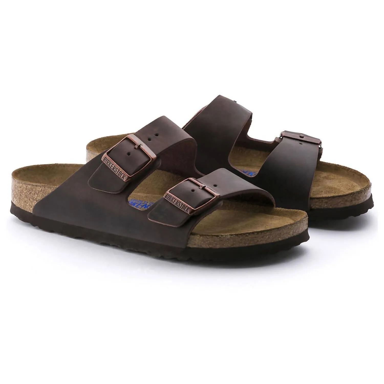 Unisex Arizona Soft Footbed Oiled Leather Sandal In Habana