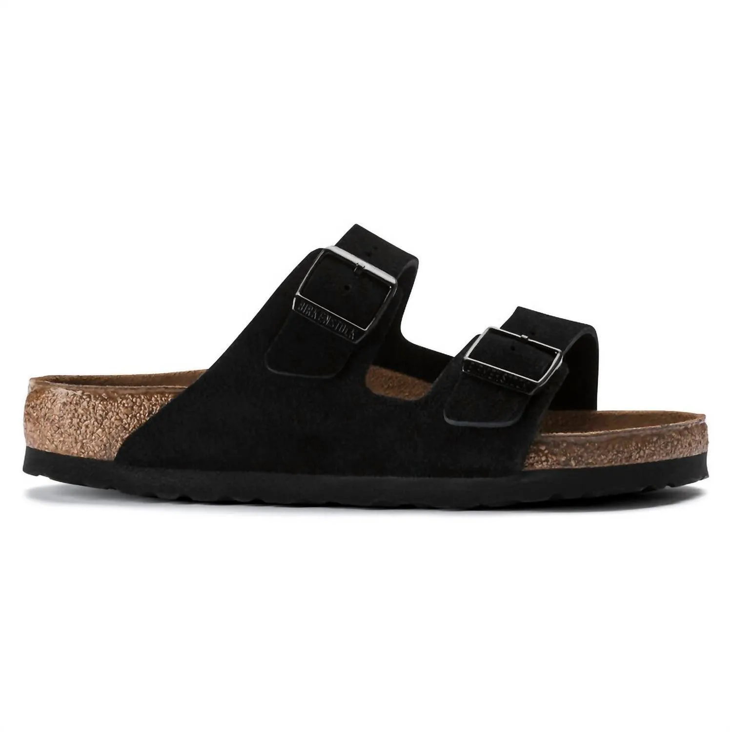Unisex - Arizona Soft Footbed Sandal In Black Suede