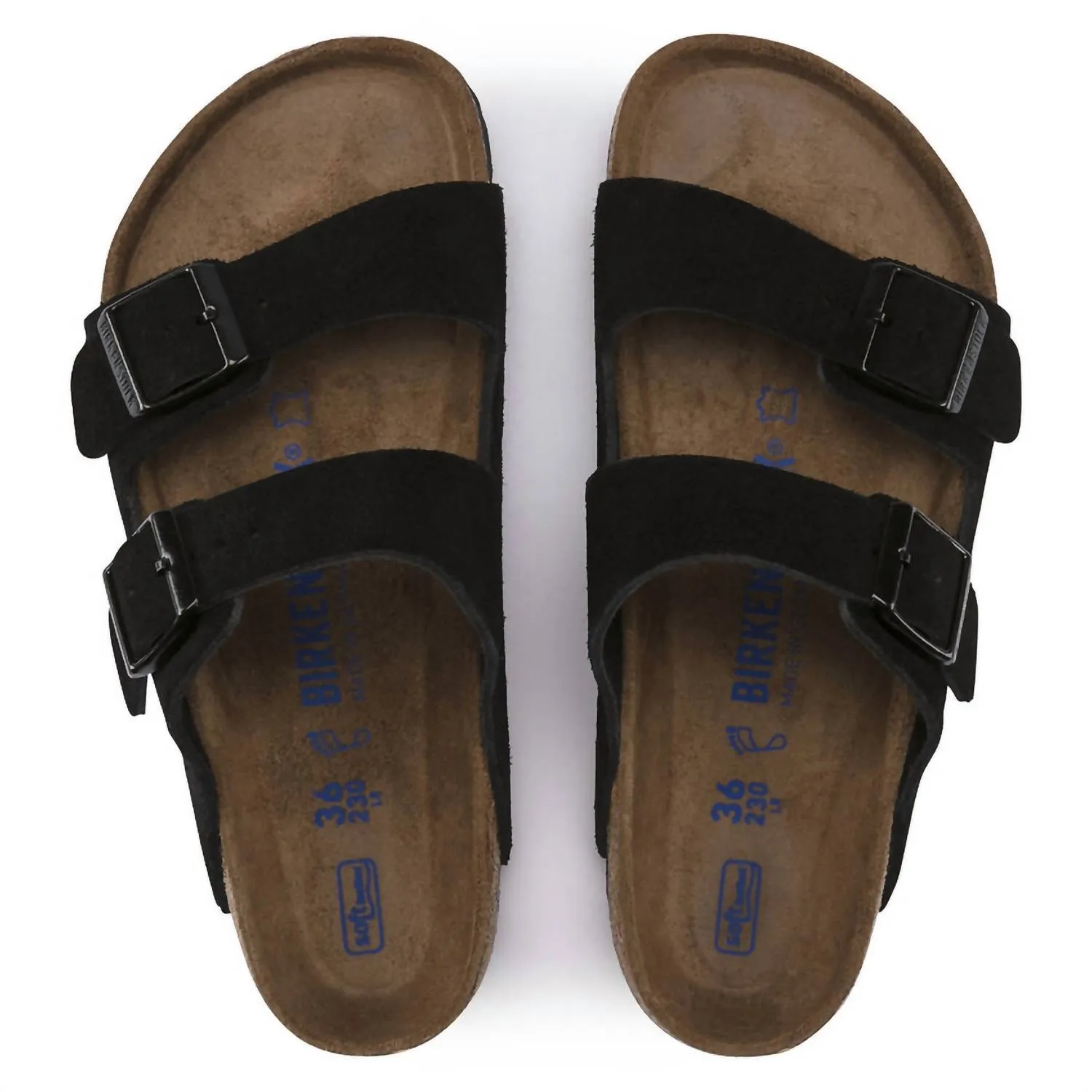 Unisex - Arizona Soft Footbed Sandal In Black Suede